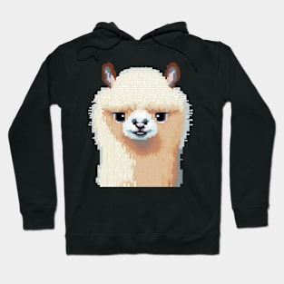 Fluffy and Adorable Alpaca Pixel Hoodie